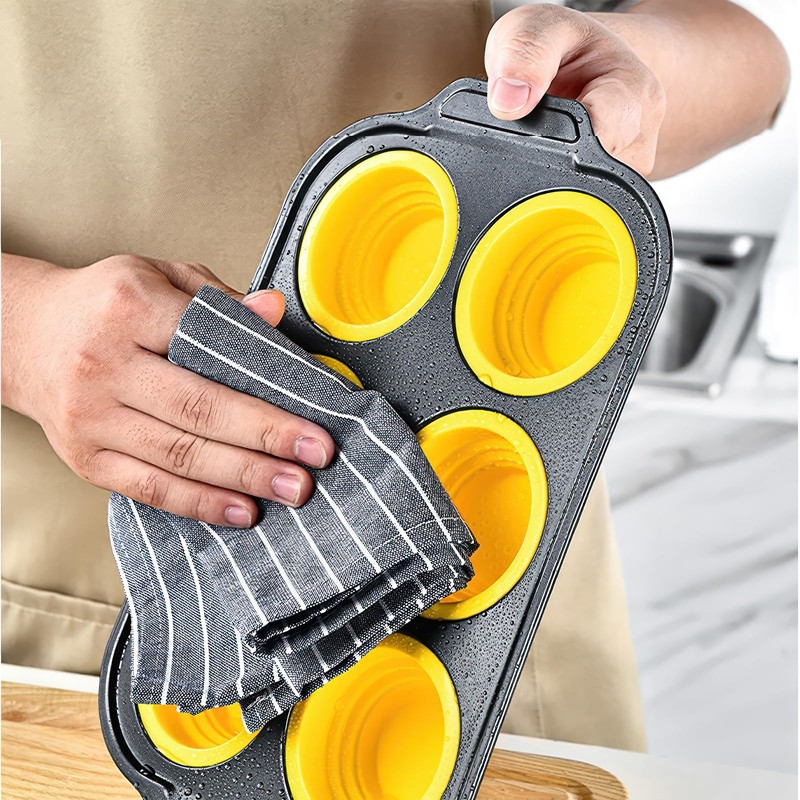 2 Pack Nonstick Cup Muffin Tray, 6 Cups Silicon Muffin