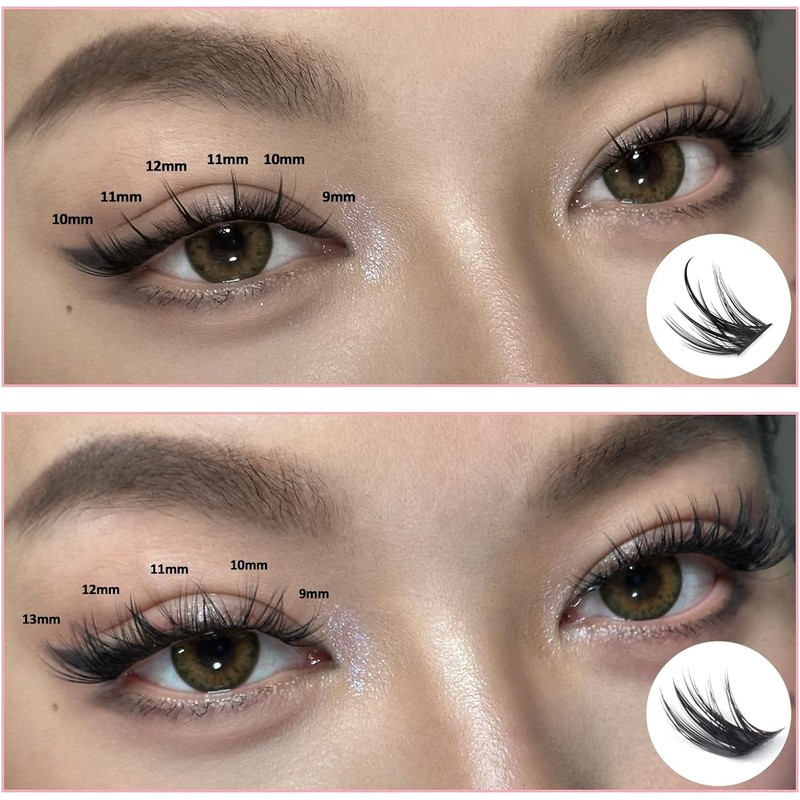 Individual Cluster Lashes, 392 Pieces, Wide Stem D Curl, 9-16
