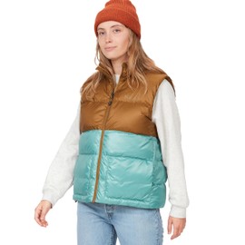 MARMOT Women's Guides Down Vest | Winter Puffy Vest for Women for Skiing, Camping, Hiking in Snow and Cold Conditions, Hazel/Blue Agave, Large