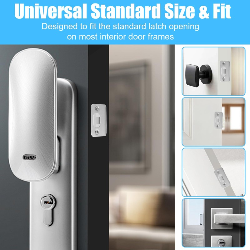 12 Pack Door Strike Plate Repair Kit - Stainless Steel