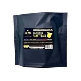 Decaf Variety Pack tea pods compatible with Nespresso OriginalLine brewers - 10 capsules. Variety pack includes Peppermint, Hibiscus, Decaffeinated Black and Green Teas, Decaf Earl Grey bergamot tea