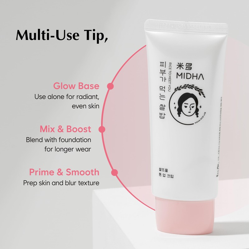 MIDHA RICE TONE UP CREAM, 1.69fl.oz/50ml, Even Skin Tone, Hydrating,