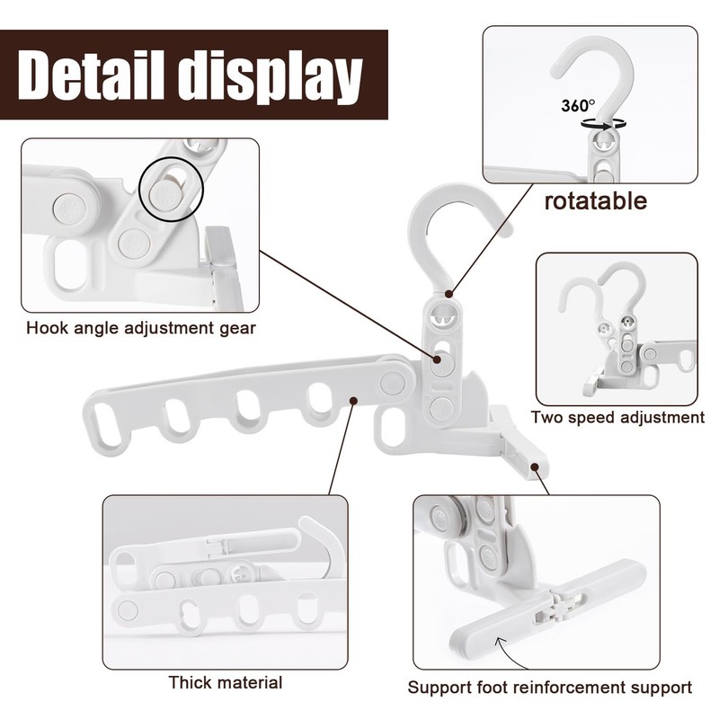 Door Coat Hook Foldable Wall Clothes Rack - 1 Piece
