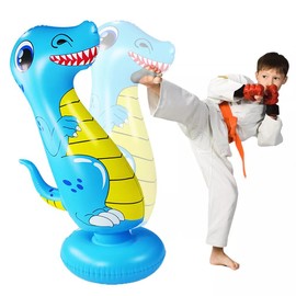 47 Inch Inflatable Dinosaur Punching Bag for Kids Free Standing Bounce Back Bag Boxing Toys for Boys Girls Gift Exercise Stress Relief Toys Outdoor Toy