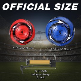 Glimin 24 Pcs Soccer Ball Bulk with Pump Carry Bag Christian Charity Donation Supplies Deflated Size 4 5 for Outside Sport Operation Christmas Machine Stitched Ball (Size 5)