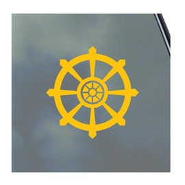 Dharma Wheel Vinyl Sticker Decal Dharmachakra Buddhism Hinduism Jainism