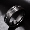 Vakki 8mm Men's Wedding Band Black Brushed Finish Tungsten Rings