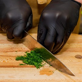 Eagle Black Highly Visible Nitrile Disposable Gloves, 6 Mil, Latex and Powder Free, Industrial, Food Safe (Box of 100, Size L)