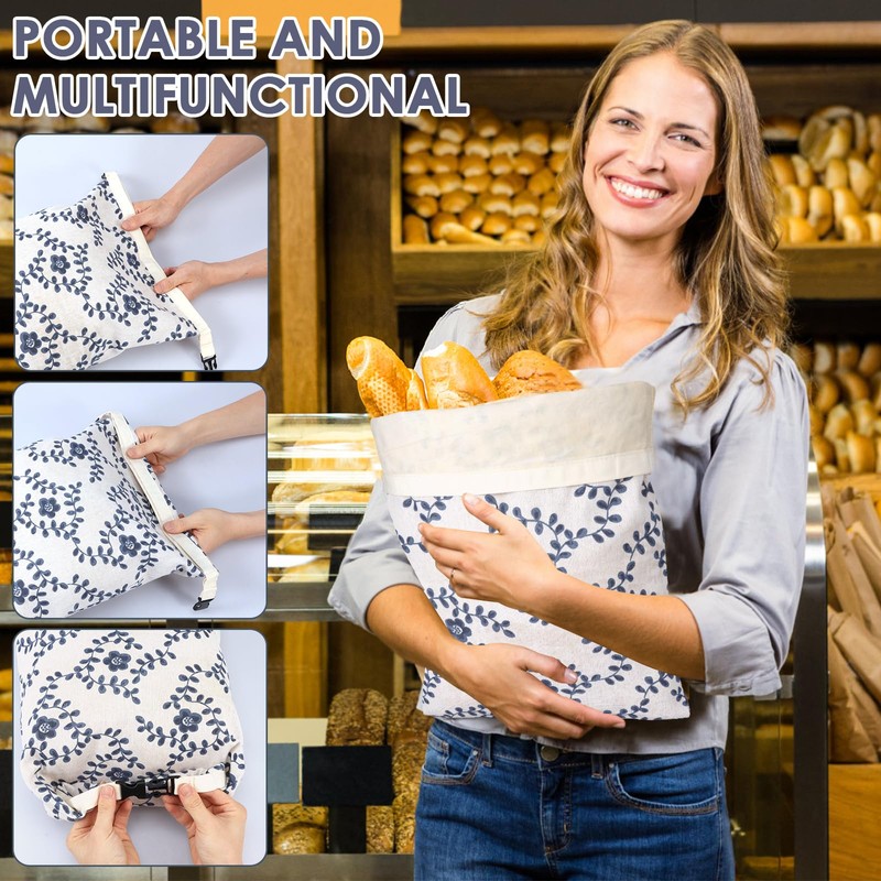 AwObEpl 1Pc/2Pcs Reusable Beeswax Bread Bags Portable Sourdough Bread Bags