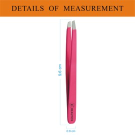 BEAUTICS Eyebrow Hair Removal Tweezer for woman & Men Slant Pointed Precision Tweezers for Ingrown Hair Removal Blackhead (BRIGHT PINK)