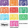 100PC Papel Picado Mexicano para Altar Día Muertos 37x25 cm