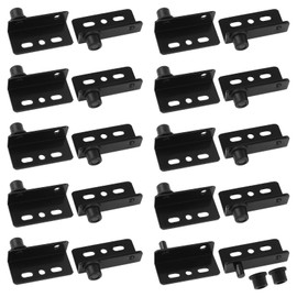 UFURMATE Iron Pivot Hinge, 20 Sets Concealed Shaft Cabinet Door Pivot Hinges Cabinet Wood Door Hinges with Pin Door Hinges with Bushing for Free-Swinging Wood Door (Black)