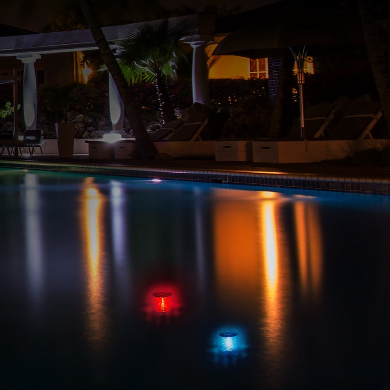 LED Water Float Light Solar Rechargeable Water Float Light RGB