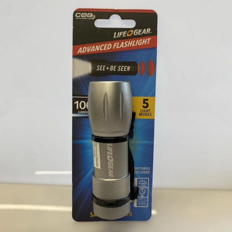 LifeGear Life Gear COB 100 Lumen LED Aluminum Flashlight w/Emergency