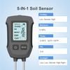 Garden Soil Tester,Digital Soil Moisture Meter - 5-in-1 Earth Moisture