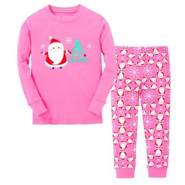 HYCLES Christmas Pyjamas Set for Kids - Xmas Pjs Girls Christmas Pajamas Boys Pyjamas Cotton Pink 4 Years
