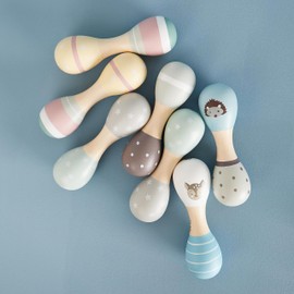 Bieco | Baby Rattle - Stardust | Set of 2 | 19 cm | Baby Maracas | Rattle Toys for Babies 0-6 Months | Montessori Baby Toys 0-6 Months | Baby rattles Wooden Maracas Baby Wooden rattles for Baby