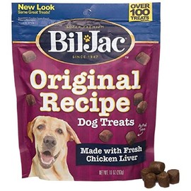 Bil-Jac Dog Treats - Original Recipe Chicken Liver Soft Puppy Training Treat Rewards, 20oz Resealable Double Zipper Pouch (6-Pack)