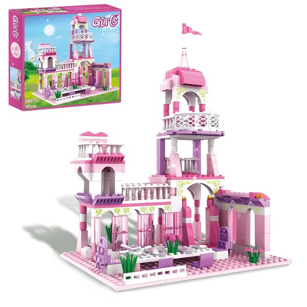 COGO MAN Princess Castle Building Blocks Pink Palace King's Banquet Bricks Toys for Girls 6-12 Construction Play Set Educational Toys for Kids 254 PCS