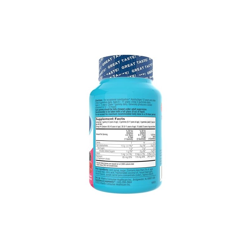 Colace Stool Softener Gummies, Gentle Dependable Constipation Relief Magnesium Citrate