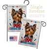 Breeze Decor Patriotic Torkshire Terrier Garden Flag Set with Stand