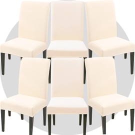 TOMMO Dining Room Chair Covers Set of 6, Stretch Removable Washable Spandex Dining Chair Slipcovers Protectors, Kitchen Chair Covers for Dining Room Party Hotel Ceremony Banquet