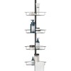 Zenna Home Tension Pole Shower Caddy Corner Organizer, Adjustable Standing