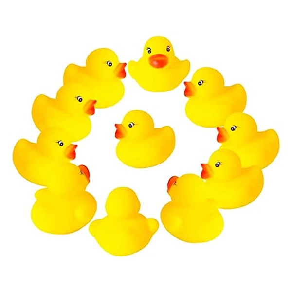 WIMU | Mini Patos de Hule Flotadores para Bañera | Emiten Sonido Chillon al Apachurrarlos | Juguete de Baño para Bebes | Incluye 10 Piezas | Patito de Hule de Bañera para Bebe | Regalo Ideal para Babyshower