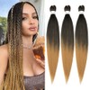 Braiding Hair Pre Stretched 24 inch 3 Packs Professional Yaki