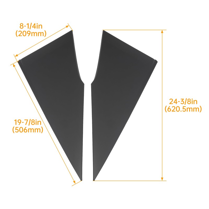HECASA Rear Quarter Moldings Compatible with 2016-2022 Toyota Prius Prime