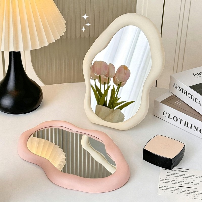 Cloud Desk Mirror, 9.8x6.9 in Cute Small Table Makeup Mirrors
