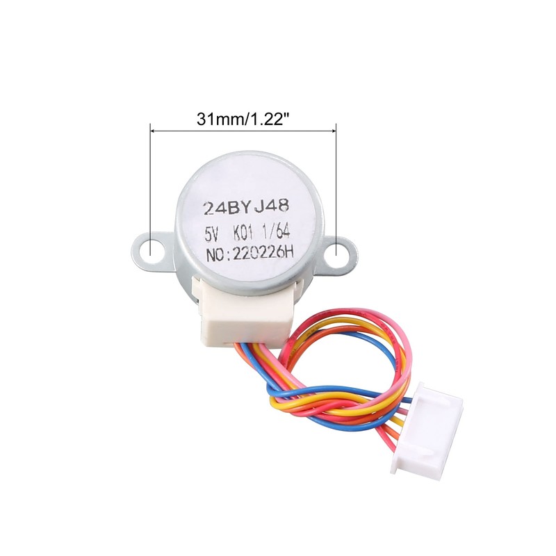 sourcing map 2pcs 24BYJ48 DC 5V Reduction Stepper Motor 4