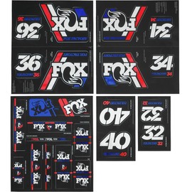 Fox Racing Shox Heritage - Juego de calcomanías para tenedor y golpes, color rojo, blanco y azul, talla única