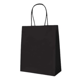 Recycling Retail Merchandise Gift Bag ready for Party, Shopping, Gift, Events, Business, Christmas, Birthday and More. Kraft Gift Bags Medium Black (8.3"x4"x10.50")