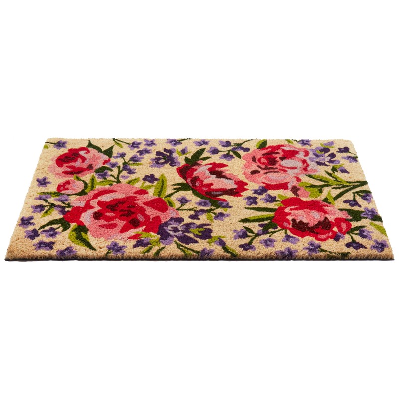 HF by LT Peony Garden 100% Coir Doormat, 18 x