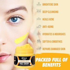 Natrulo Crema De Cúrcuma Para Rostro Y Cuerpo - Loción Iluminadora De Cúrcuma Totalmente Natural - Limpia La Piel Combate El Acné Y Unifica El Tono - 