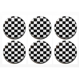 Black & White Chequered Fridge Magnets (25mm) - Made in UK - by Button Zombie (6)
