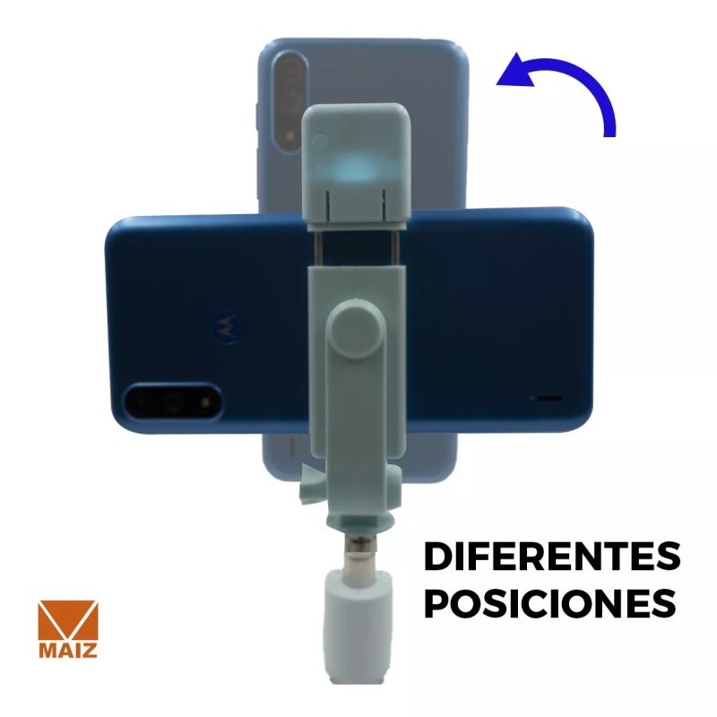 Maíz Baston Selfie Stick Tripie Luzled Control Remoto Bluetoth
