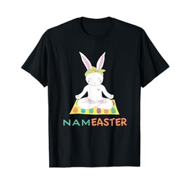 Funny Easter Bunny Doing Yoga Namaste T-Shirt