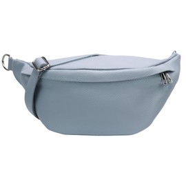 SH Leder ® Marie G528 Real Leather Waist Bag for Women Men Unisex Belt Bag for Festival Travel Bum Bag Medium Crossbody Bag Women Leather Bag 32 x 17 cm, lightblue, M, Fashion waist bag