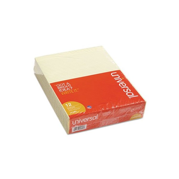 Glue Top Writing Pads, Narrow Rule, Ltr, Canary