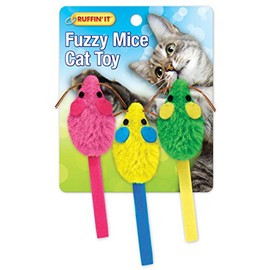 Westminster Pet Ruffin' It Fuzzy Mouse Cat Toy - Assorted 3pk
