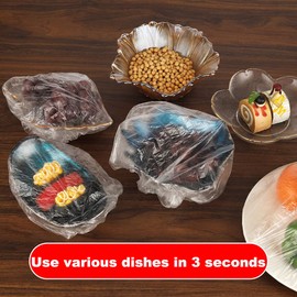 Fresh Keeping Bags - Reusable Elastic Food Storage Covers with Elastic Edging - Stretch Plastic Wrap Bowl Covers (100Pcs)