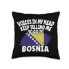 voices in my head - funny Bosnia Throw Pillow