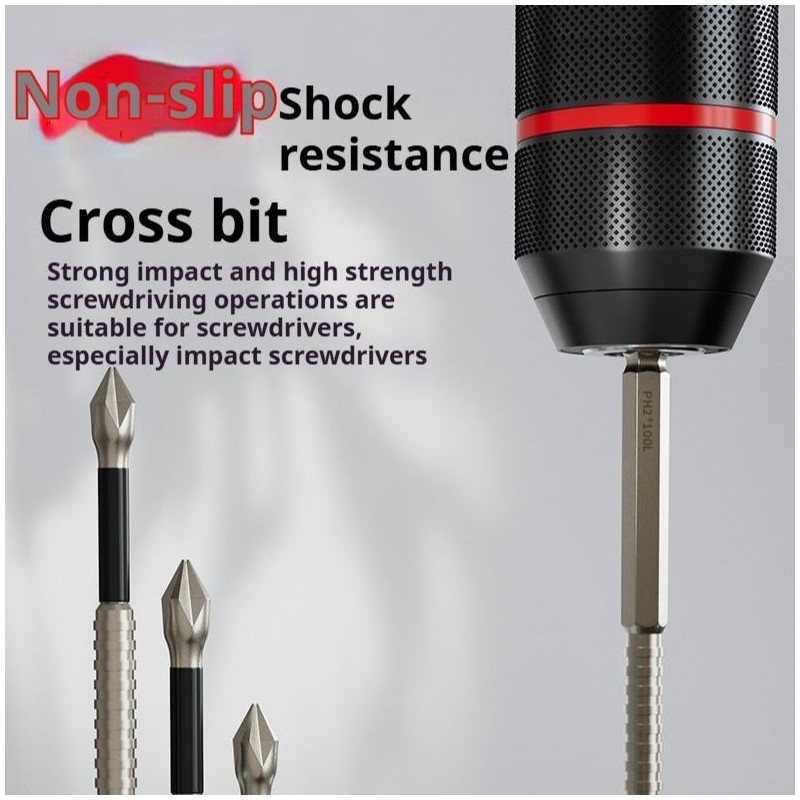 Anti-Slip PH2 Impact Driver Bit Set, Magnetic Phillips Screwdriver Bit