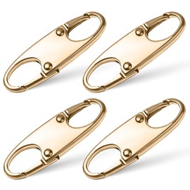Mabor 4 Pcs Zipper Clips Anti Theft Keep The Zipper Closed Zipper Locks Detachable Zipper Pull Tabs Zipper Repair Kit Zipper Head for Luggage Clothing Backpacks Boots Purse(Gold)