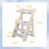 Dollate Foldable Adjustable Toddler Step Stool with Safety Rail, Anti-Slip