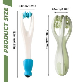 SGERUFZ 2 Hand- und Fingermassagegerät, Finger Massage Roller, Massageball mit Griff Körper, Muskel Entspannen Massagegerät, Selbstmassagerolle, Doppelseitiger Massageroller für Arthritis