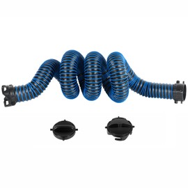 OUTPRIZE 15FT RV Sewer Hose Extension, EXTREME Heavy Duty 24 Mil TPE Material for Abrasion Resistance and Crush Protection, Camper Sewer Extension Hose with Caps, Blue