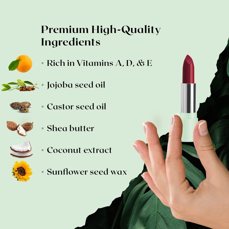 Naturabloom Natural Cosmetics Lipstick Vegan (Ruby) - Sensational Lip Colour